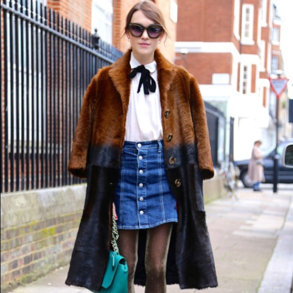 Button up denim skirt